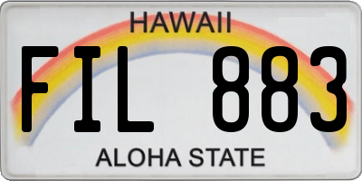 HI license plate FIL883
