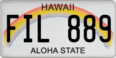 HI license plate FIL889