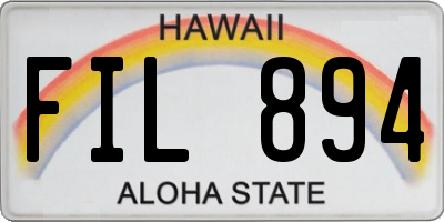 HI license plate FIL894