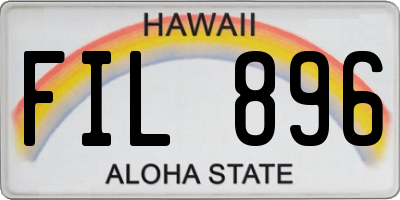 HI license plate FIL896