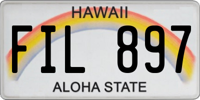 HI license plate FIL897