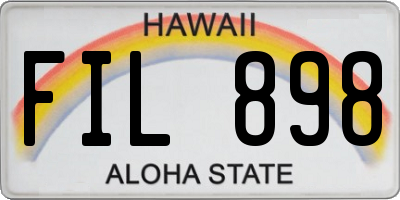 HI license plate FIL898