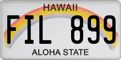 HI license plate FIL899
