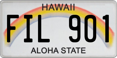 HI license plate FIL901