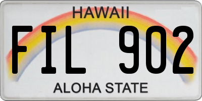 HI license plate FIL902
