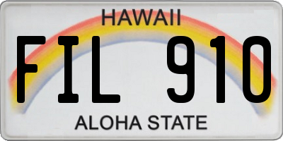 HI license plate FIL910