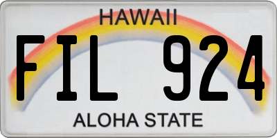 HI license plate FIL924