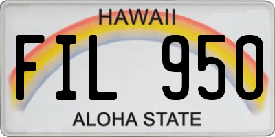 HI license plate FIL950
