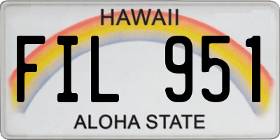 HI license plate FIL951