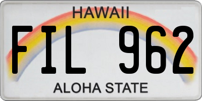 HI license plate FIL962