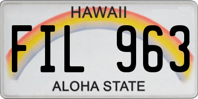 HI license plate FIL963