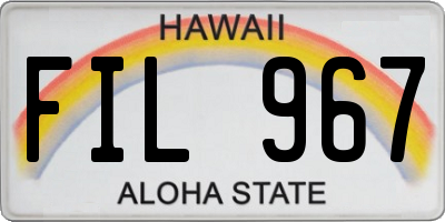 HI license plate FIL967