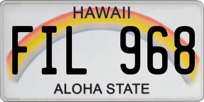 HI license plate FIL968