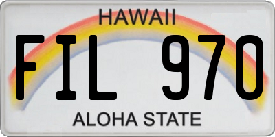 HI license plate FIL970