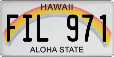 HI license plate FIL971