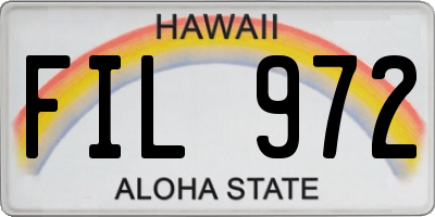 HI license plate FIL972