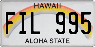 HI license plate FIL995