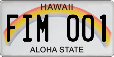 HI license plate FIM001