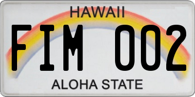 HI license plate FIM002