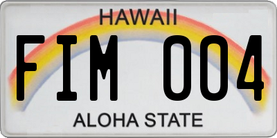 HI license plate FIM004