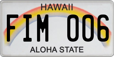 HI license plate FIM006