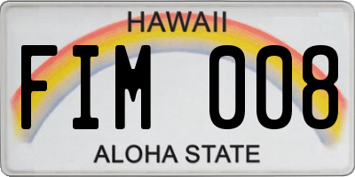 HI license plate FIM008