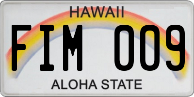 HI license plate FIM009