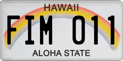 HI license plate FIM011