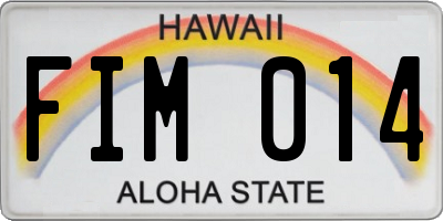HI license plate FIM014