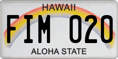 HI license plate FIM020