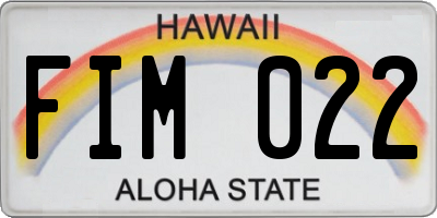 HI license plate FIM022