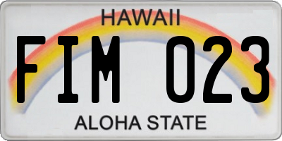 HI license plate FIM023