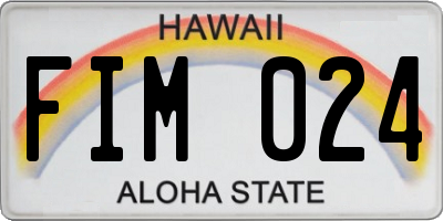 HI license plate FIM024