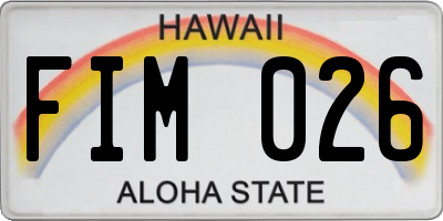 HI license plate FIM026
