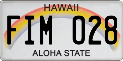 HI license plate FIM028