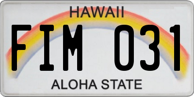HI license plate FIM031