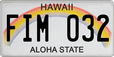 HI license plate FIM032