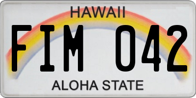HI license plate FIM042