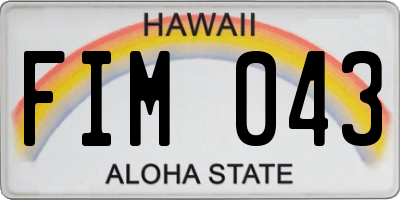 HI license plate FIM043