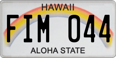 HI license plate FIM044