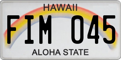 HI license plate FIM045