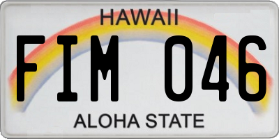 HI license plate FIM046