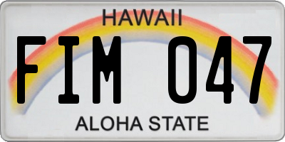 HI license plate FIM047