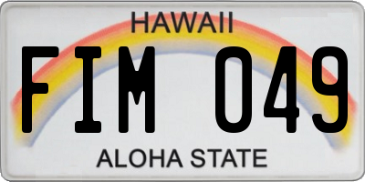 HI license plate FIM049