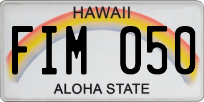 HI license plate FIM050