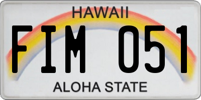 HI license plate FIM051