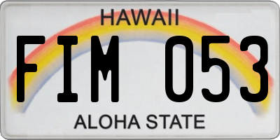 HI license plate FIM053