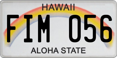 HI license plate FIM056