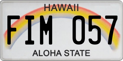 HI license plate FIM057