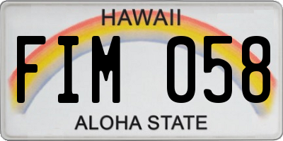 HI license plate FIM058